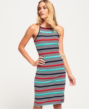 Superdry Strappy Stripe Midi Női Ruhák Színes/Csíkok | MPJTA0534